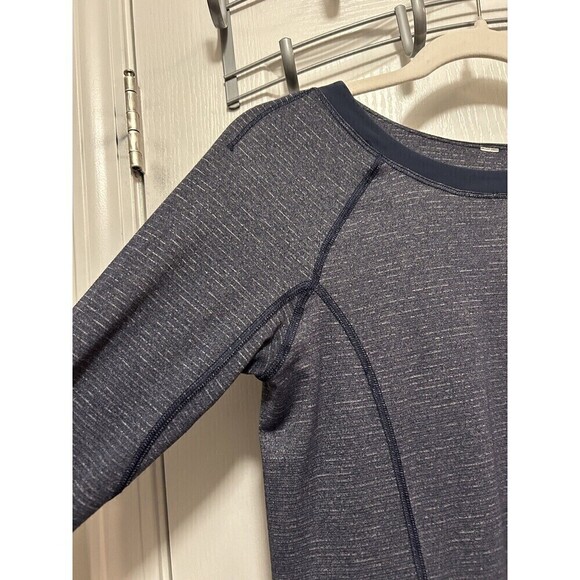 Lululemon Turn It Up Long Sleeve Top Thumbholes Heathered Inkwell Women’s 4 Blue - Picture 4 of 16